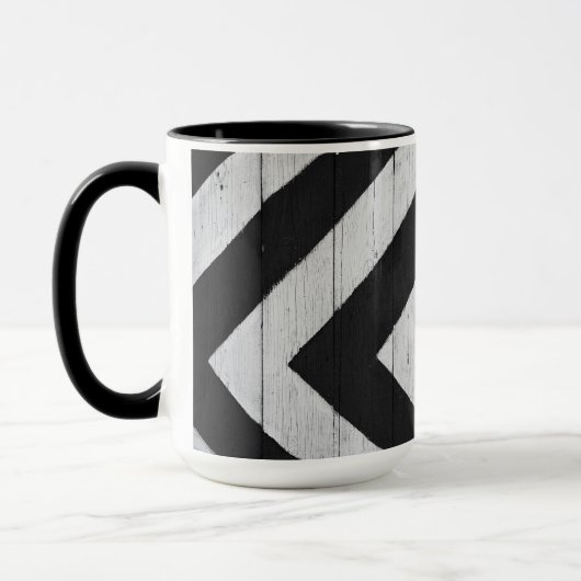Mug Grain de bois peint noir et blanc (Gauche)