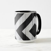 Mug Grain de bois peint noir et blanc (Devant droit)