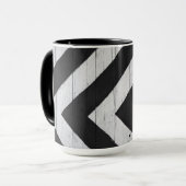 Mug Grain de bois peint noir et blanc (Devant gauche)