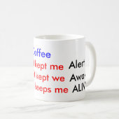 Mug grain de café, vivant éveillé d'alerte (Devant droit)