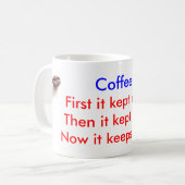 Mug grain de café, vivant éveillé d'alerte (Devant gauche)