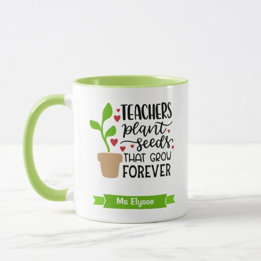 Mug Graines de Plante enseignant personnalisées qui au (Gauche)