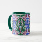 Mug Graines de pomme dans le jardin Vert Bleu & Mauve  (Devant gauche)