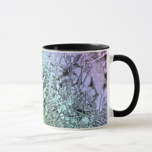 Mug Graines violettes et bleues Abstraites avec poigné
