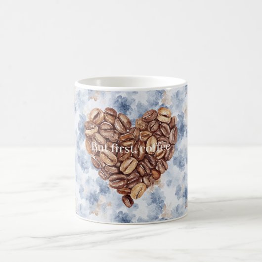 Mug Grains de café Bleu Premier Cœur (Centre)