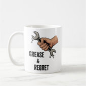 Mug Graisse & Regret | Blague de vie de technicien (Gauche)