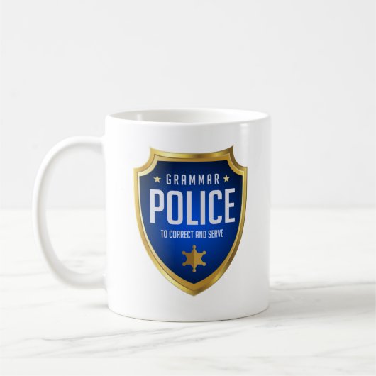 Mug Grammar Police Drôle (Gauche)