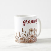 Mug Grammy Design Floral Moderne (Devant droit)