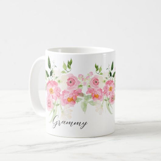 Mug Grammy florale du printemps (Devant gauche)