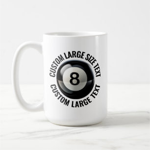 Mug Grand Bassin de Texte Personnalisé Boule 8 15oz. S