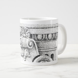 MUG GRAND BLANC ŒUF ET FLECHE DE DART