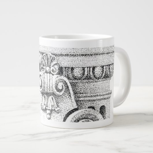 MUG GRAND BLANC OVOLO ET FLECHE DE DARTES (Devant droit)