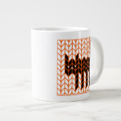Mug grand blanc tricot chat noir (Devant droit)