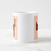 Mug grand blanc tricot chat noir (Devant)