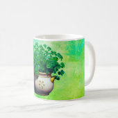 Mug Grand Bouquet de Shamrocks sur Arrière - plan pein (Devant droit)