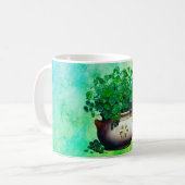 Mug Grand Bouquet de Shamrocks sur Arrière - plan pein (Devant gauche)