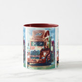 Mug Grand camion lourd rouge pour des camionneurs et (Centre)