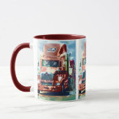 Mug Grand camion lourd rouge pour des camionneurs et (Gauche)