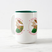 Mug grand chasseur vert DONNER REINDEER bicolore (Devant gauche)