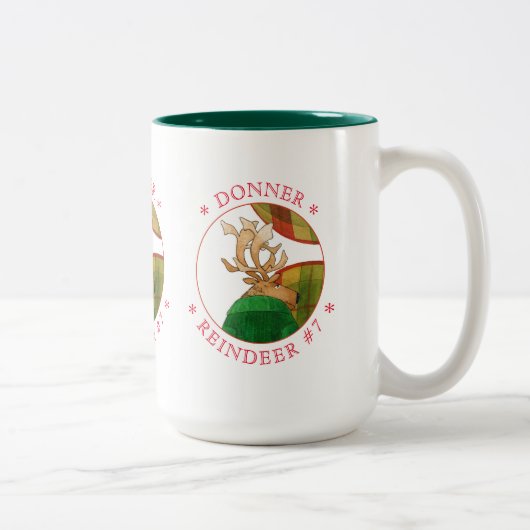 Mug grand chasseur vert DONNER REINDEER bicolore (Droit)