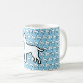 Mug Grand Chien Blanc Lt Bleu (Devant droit)