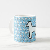 Mug Grand Chien Blanc Lt Bleu (Devant gauche)