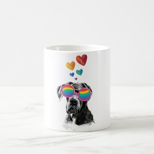 Mug Grand chien Danse avec Coeurs Saint-Valentin (Centre)