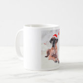 Mug Grand chien Danse Casquette Joyeux Noël (Devant gauche)