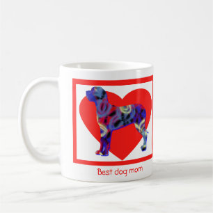 Mug Grand Chien Danse Valentines Jour Coeur rouge