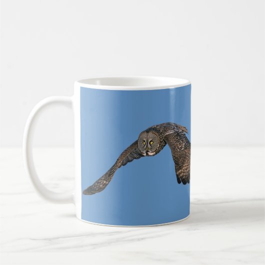 Mug Grand Chouette gris et Raptor de la faune du ciel  (Gauche)