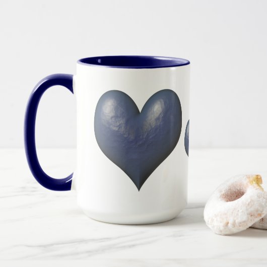 Mug Grand Coeur Bleu de Pierre (Avec donut)