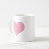 Mug Grand Coeur d'amour rose (Devant gauche)