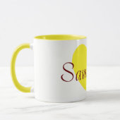 Mug Grand Coeur jaune Imprimer Café personnalisé (Gauche)