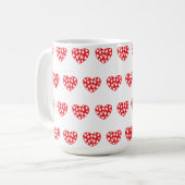 Mug Grand coeur rouge avec peu de coeur (Devant gauche)