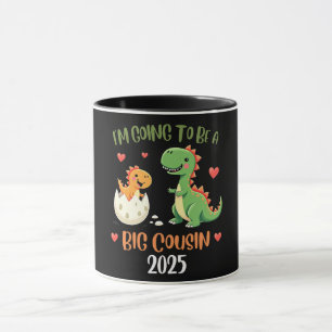 Mug Grand Cousin Dinosaure Je vais être Cousin Bébé Re