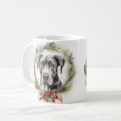 Mug Grand Dane Noël Wreath Festive Pup (Devant gauche)