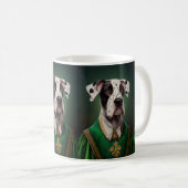 Mug Grand Danois en robe de la Saint-Patrick (Devant droit)