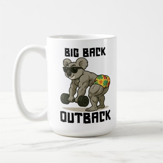 Mug Grand dos Outback – Création drôle de koala faisan (Gauche)