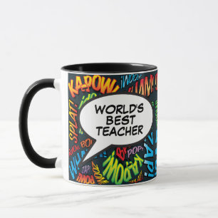 Mug Grand enseignant amusant Retro Comic Livre Pop Art