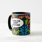 Mug Grand enseignant amusant Retro Comic Livre Pop Art (Devant gauche)