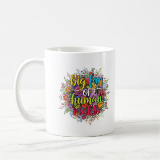 Mug Grand Fan des Droits de l'Homme Dessin Floral