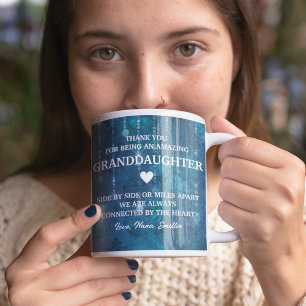 Mug Grand-fille Merci Message de coeur personnalisé