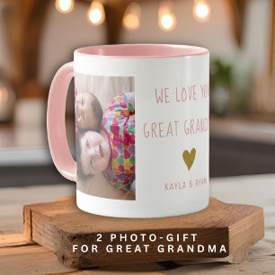 Mug Grand grand-mère petits-enfants 2 Photo Collage ro