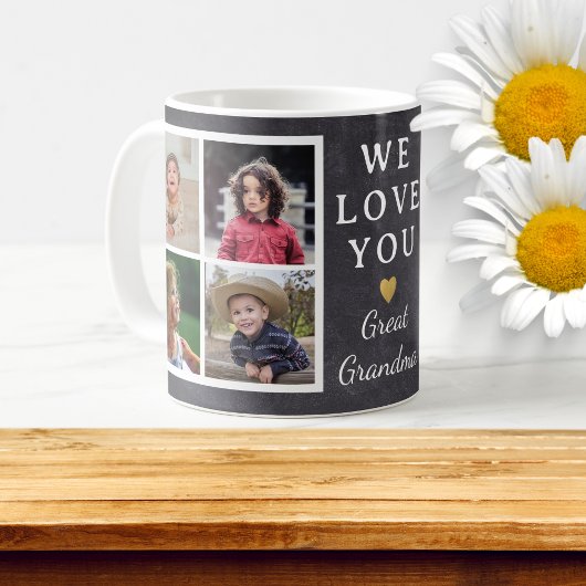 Mug Grand grand-mère petits-enfants 4 Photo Collage