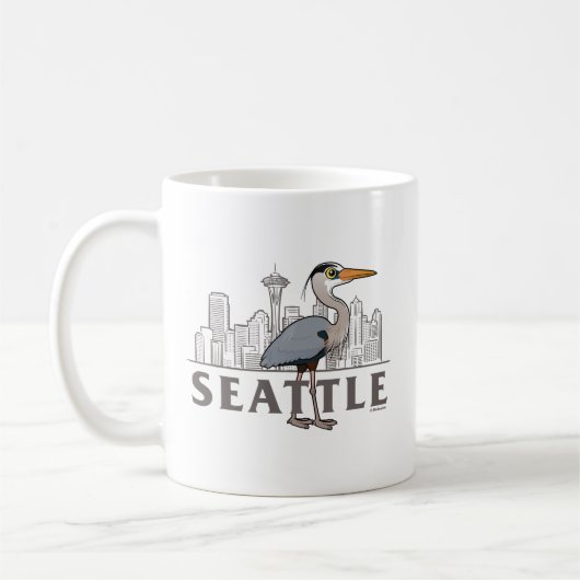 Mug Grand Héron bleu de Seattle City Bird (Gauche)
