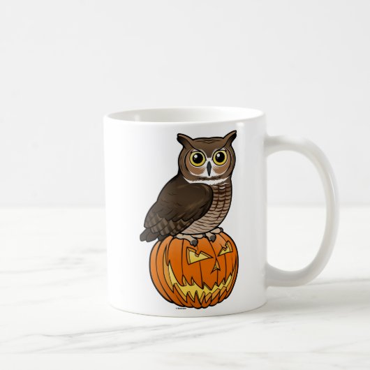 Mug Grand hibou à cornes de Halloween (Droite)
