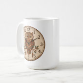 Mug Grand Horloge Murale Chouette Boho (Devant gauche)
