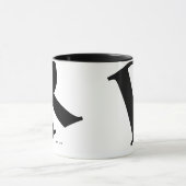 Mug Grand initial | Typographie moderne | Noir (Centre)