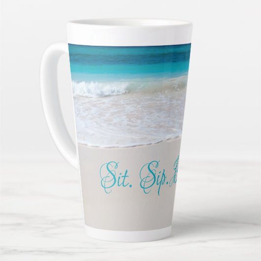 Mug Grand Latte Citation Bord de Mer (Angle gauche)