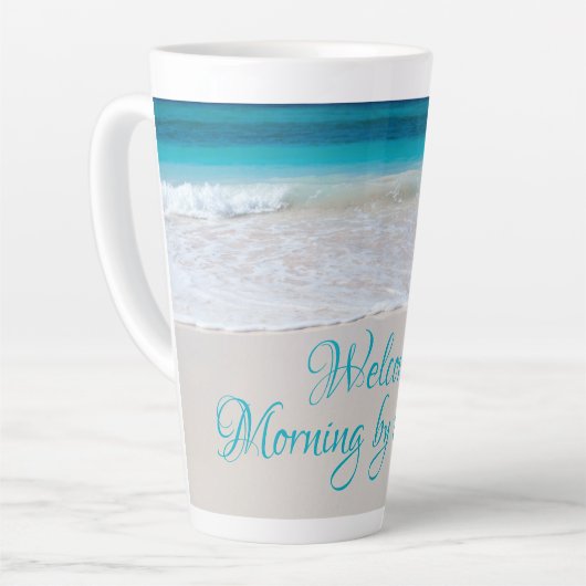 Mug Grand Latte Citation Plage Maritime (Angle gauche)